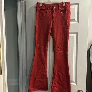 Super Cute Red Flare Jeans